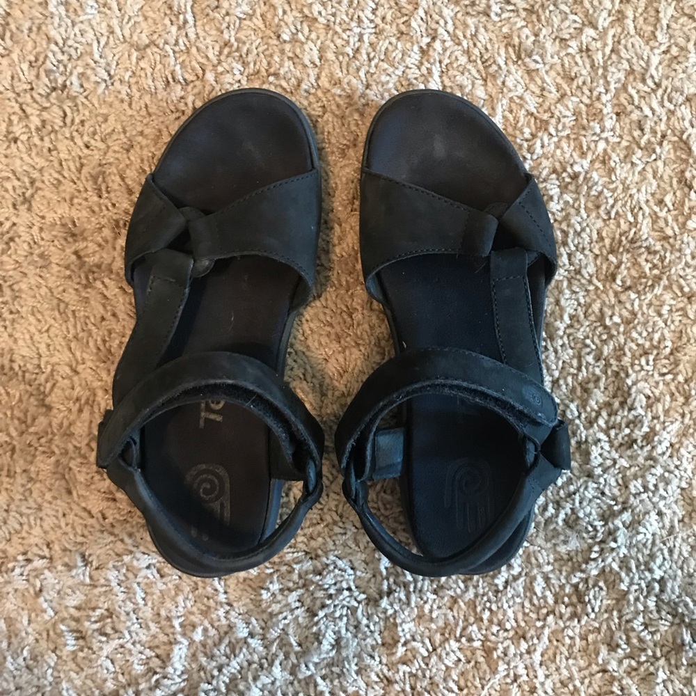 Black Leather Tevas